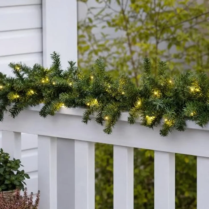 XXL Tannengirlande Weihnachtsbeleuchtung 810cm 100 LED Batteriebetr