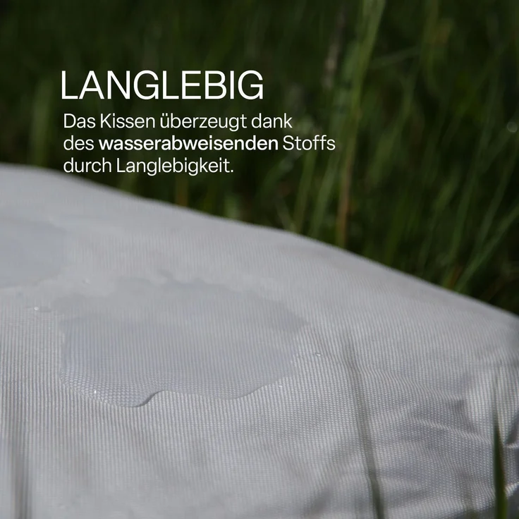 Outdoor Kissen mit Paspel ( 45 x 45 cm ) Dekokissen Garten - Reißverschluss - Schmutz- und Wasserabweisend - abnehmbarer Kissenbezug Beige 2er-Pack – Bild 6