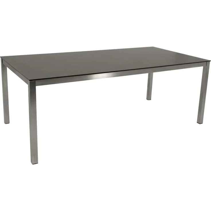 DEGAMO SYDNEY Gartentisch, Edelstahl + Glas, grau, 200x100cm – Bild 1