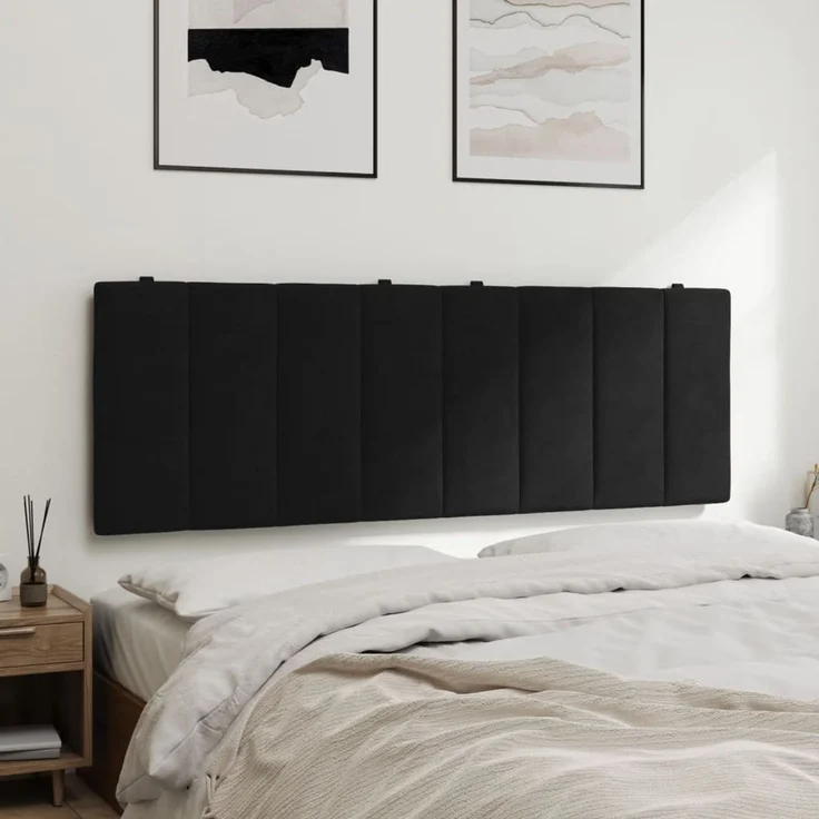 vidaXL Kopfteil-Kissen Schwarz 140 cm Samt 374671 – Bild 4