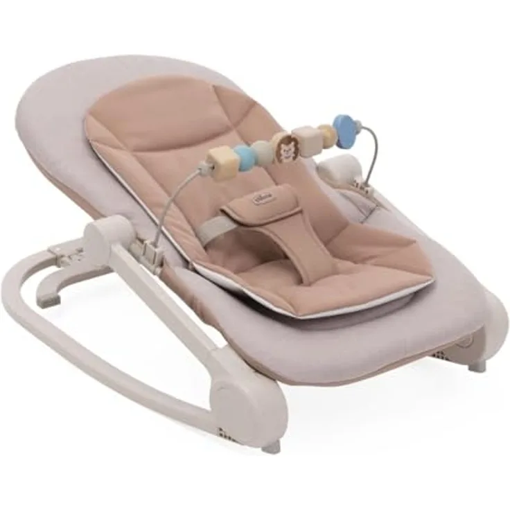 Chicco Wippe Magia 2-in-1: Babywippe und erster Sitz bis 18 kg, Spielbügel mit Holzelementen, Mini-Sitzverkleinerer inklusive, Schaukel- oder feste Position und verstellbare Rückenlehne