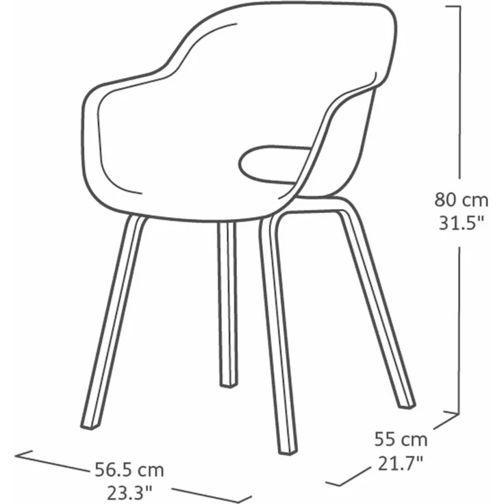 Keter Gartenstuhl mit Metallbeinen Noa 2 Stk. Silber-Salbei 447616 – Bild 10
