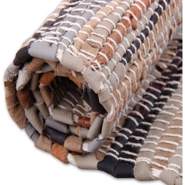 Flickenteppiche Leder 90x150cm braun – Bild 2