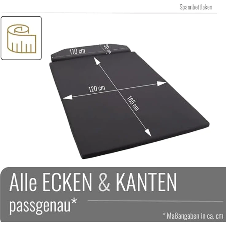 BLACK FOREST FOX Spannbettlaken Spannbettlaken VW T6/T5 California Aufstelldach 2 tlg. / Pop Up Roof, Baumwolle, Gummizug: rundum, Grau – Bild 3