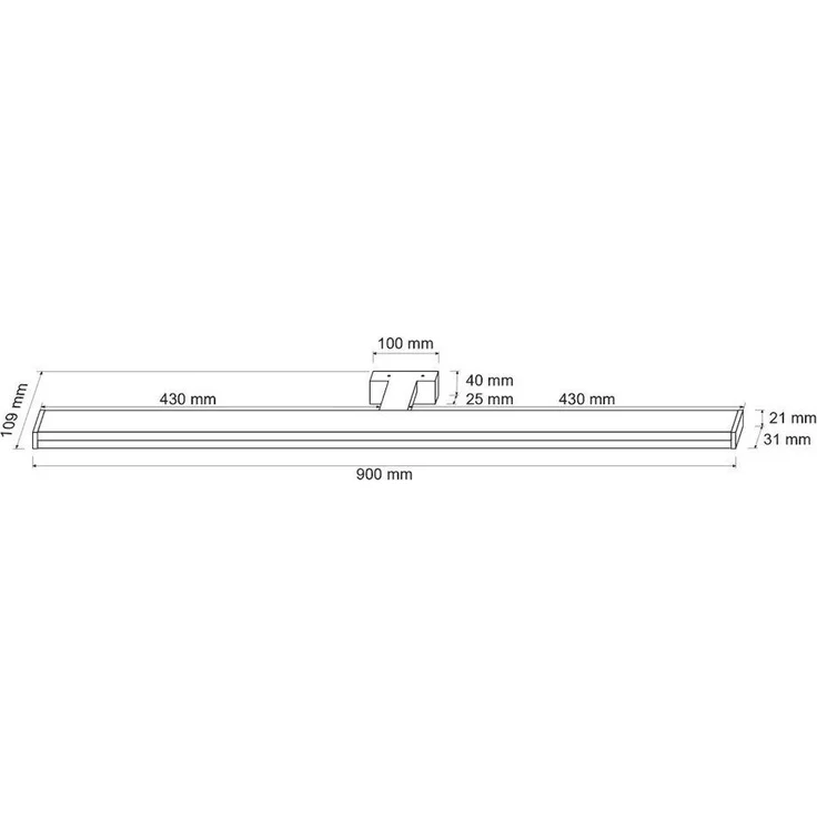 SEBSON Spiegelleuchte LED Spiegellampe Bad 90cm IP44 Wandlampe 15W 1300lm 4000K 900 x 109 x 40 mm, LED integriert, Wandmontage, 110° Abstrahlwinkel, einfach Montage – Bild 2