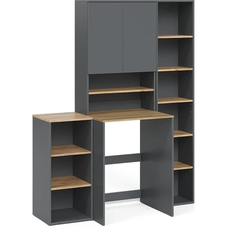 Badmöbel-Set Viktor Anthrazit/Goldkraft Eiche 4-teilig Vicco – Bild 1