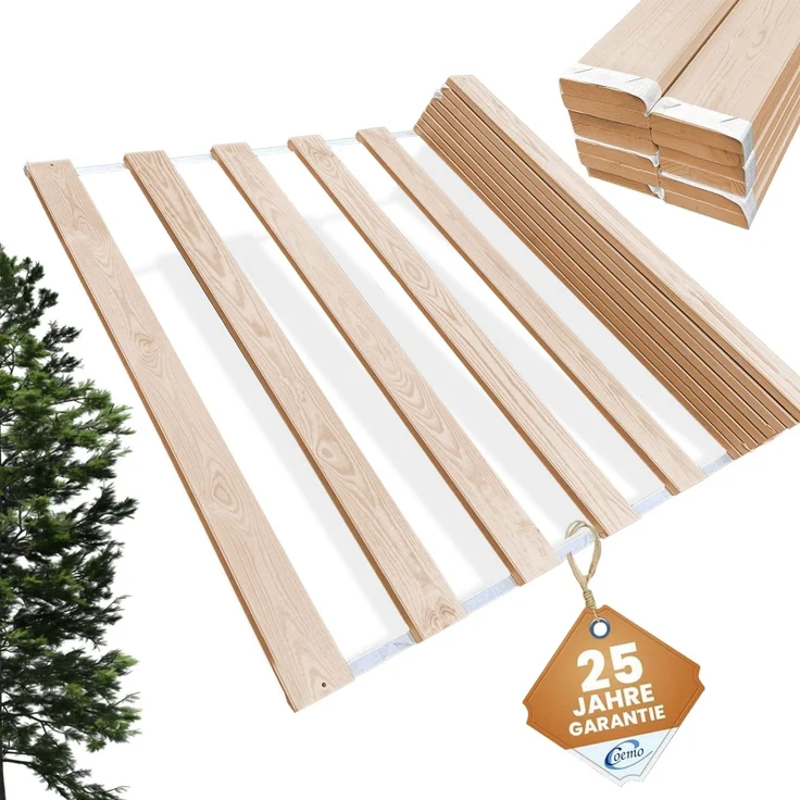 Coemo Rollrost VENO 90 x 200 cm Lattenrost aus Massivholz mit 13 Leisten – Bild 1