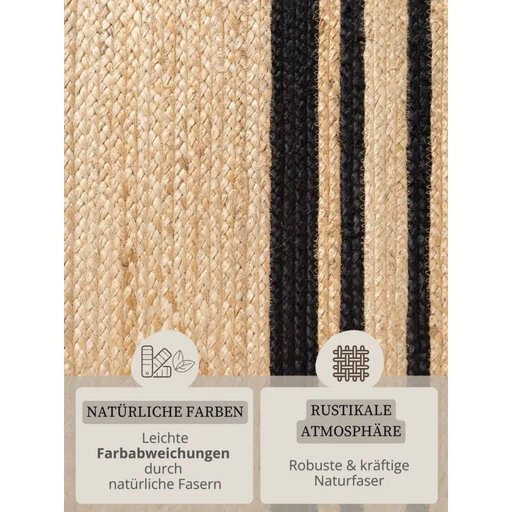 HANSE Home Teppich Looma Juteteppich, rechteckig, Höhe: 7 mm, Handgewebt, Jute Naturteppich, Boho, Wohnzimmer, Schlafzimmer – Bild 2