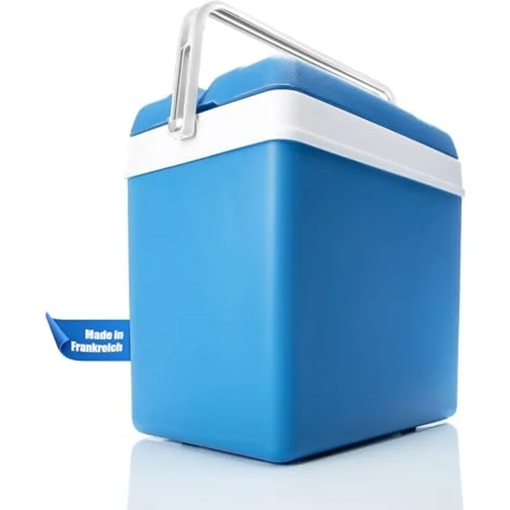 BigDean Thermobehälter Kühlbox 24 Liter blau/weiß - Isolierbox mit bis zu 11 Std. Kühlung, Kunststoff, (Packung, 1-tlg, Kühlbox), bis zu 14h kalt