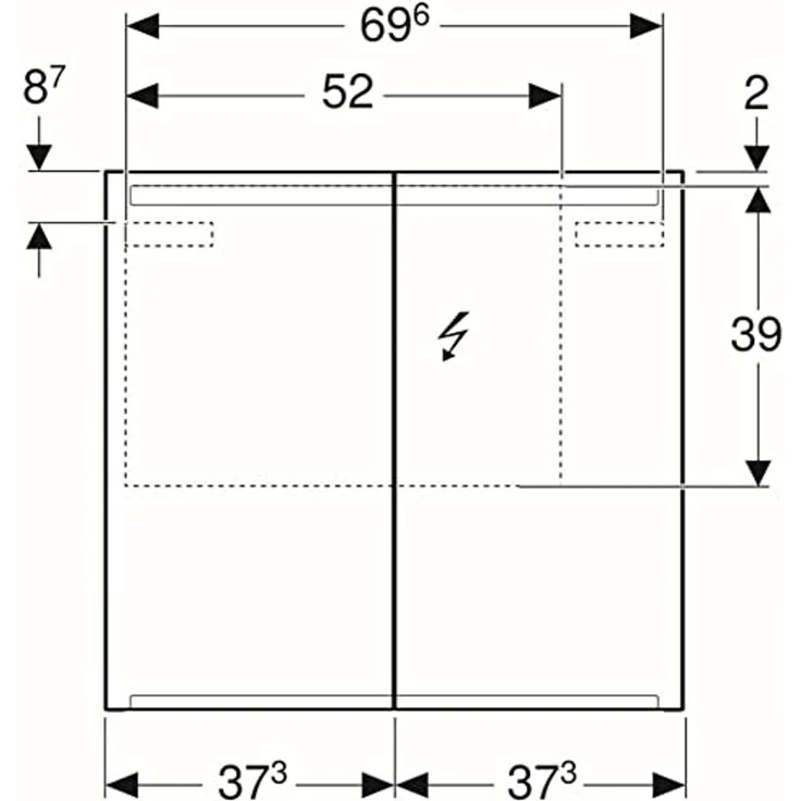 Geberit Option Spiegelschrank mit Beleuchtung, zwei Türen, Breite 75 cm, 500205001 - 500.205.00.1 – Bild 2