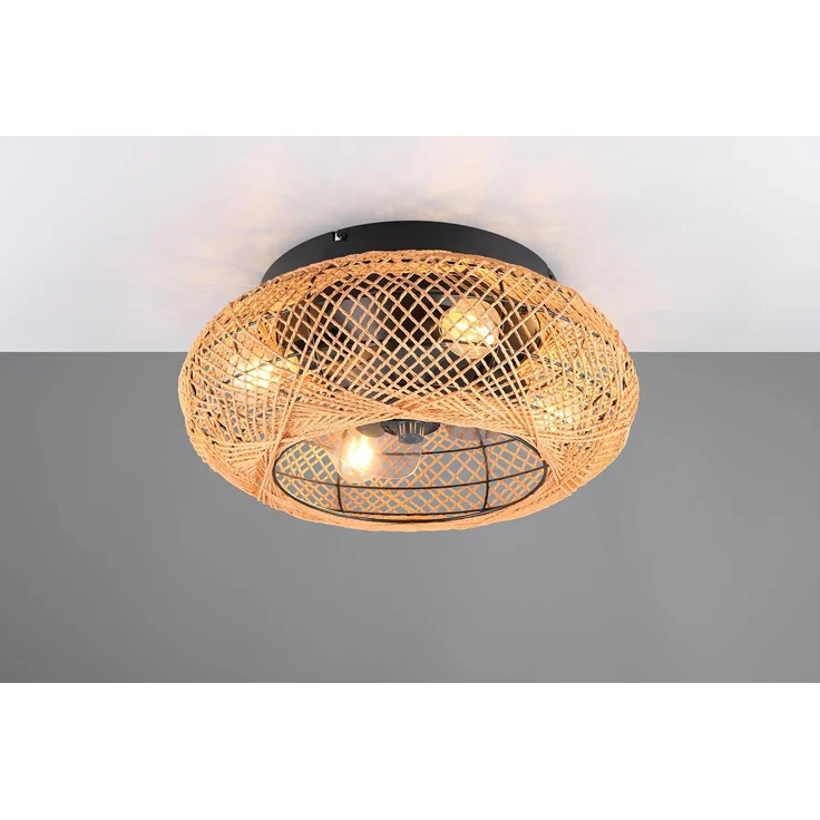 Boho Deckenleuchte LILLESAND mit Ventilator und Fernbedienung, Ø 50cm – Bild 2