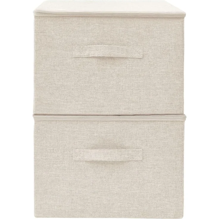 vidaXL Aufbewahrungsboxen 2 Stk. Stoff 43x34x23 cm Creme 332911 – Bild 10