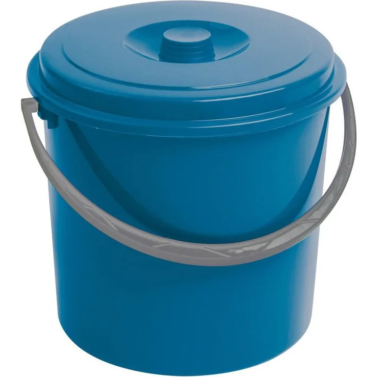 Curver Mülleimer 10l Eimer mit Deckel und Henkel, Komfortabler Griff