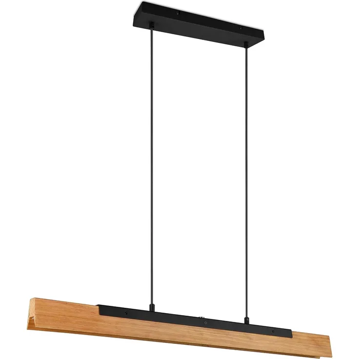 LED Pendelleuchte KERALA dimmbar Holzbrett naturbelassen, Breite 90cm