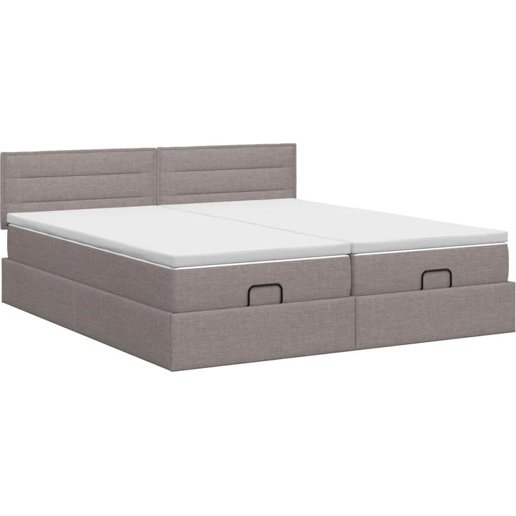 vidaXL Ottoman Bett mit Matratze 2 stk. Taupe 160 x 200 cm Stoff 3456667 – Bild 8