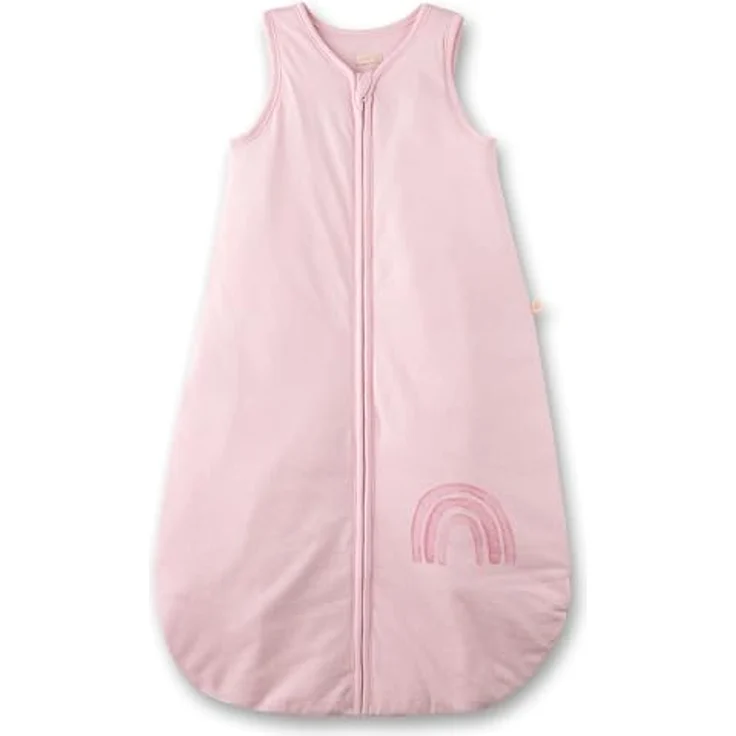 SANETTA Baby-Schlafsack Rosa | Praktischer und bequemer Unisex-Schlafsack aus Bio-Baumwolle. Baby-Schlafsack mit Reißverschluss und Regenbogen-Print | Baby Sleeping Bag – Bild 2