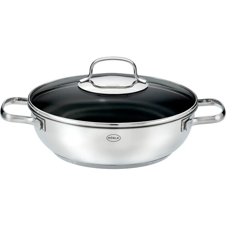 RÖSLE Servierpfanne ELEGANCE, Ø 28 cm, Antihaftbeschichtet, Edelstahl, Induktion