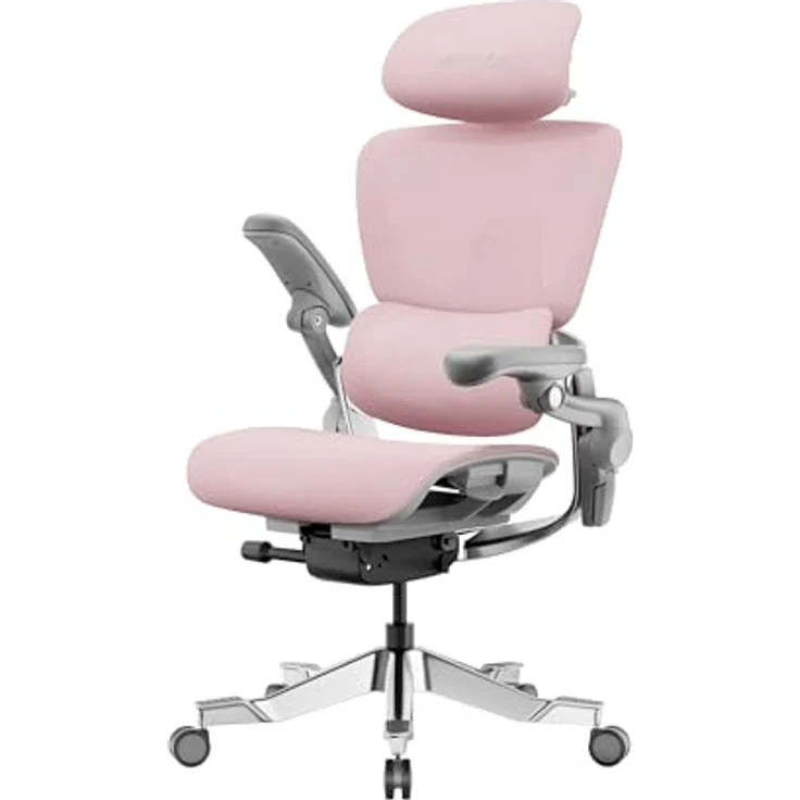 HINOMI H2 Pro Ergonomischer Bürostuhl, 19-fach verstellbar mit Lordosenstütze, Kopfstütze & 6D-Armlehnen, 150kg belastbar, atmungsaktives Mesh, Drehstuhl für Home & Office, pink – Bild 1