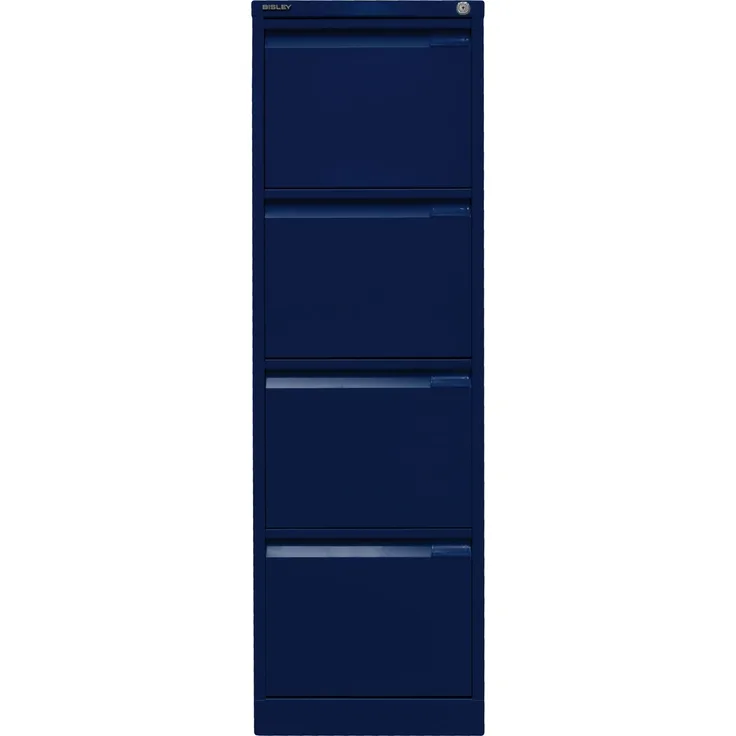 Bisley Hängeregistraturschrank, einbahnig, DIN A4, 4 HR-Schubladen, Farbe oxfordblau