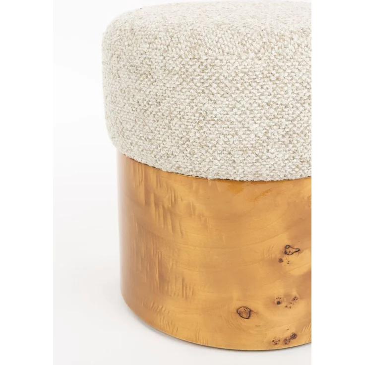 Holzhocker Burlin Beige aus Eukalyptusholz von Dutchbone im Boho-Stil – Bild 4