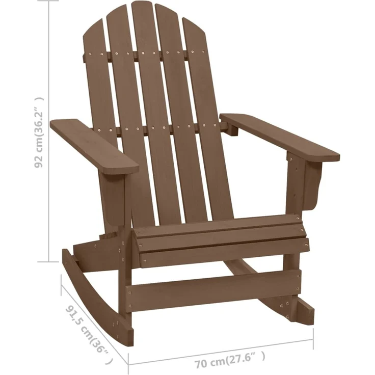 Garten-Schaukelstuhl, Relaxstuhl Holz Braun – Bild 6