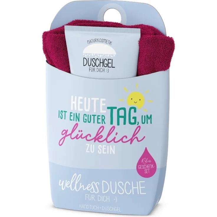 Wellnessdusche Geschenk-Set Duschgel Handtuch la vida Blau 1082731