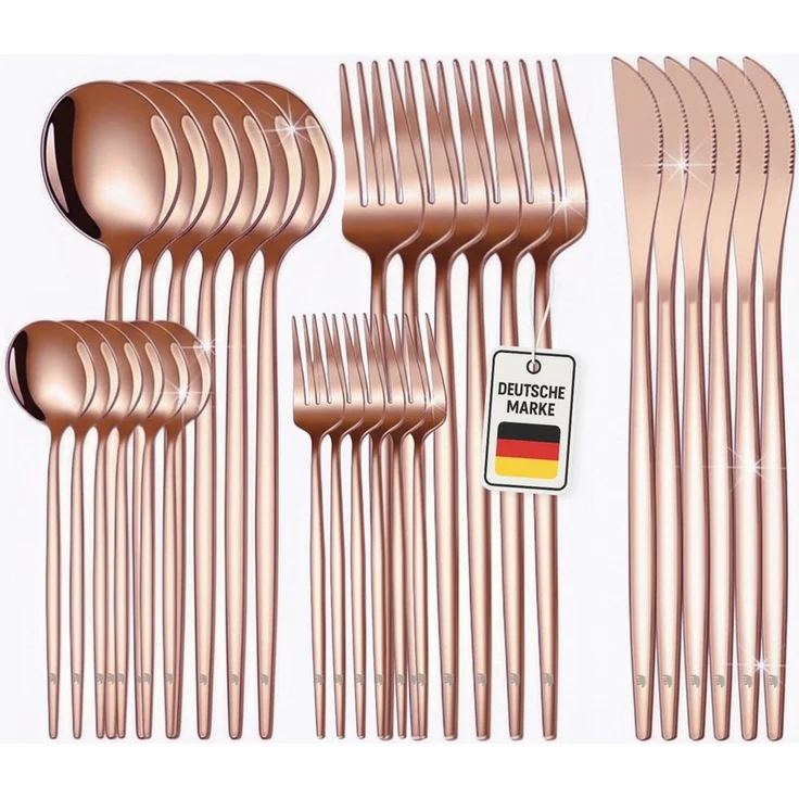 Roxlin Besteck-Set 30-teiliges Edelstahl-Besteckset modern & elegant 4 Farbe – Bild 5