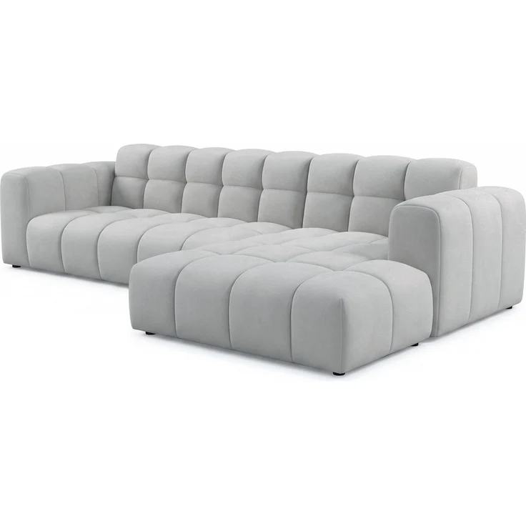 Selsey 'Boloon' Ecksofa L-Form, 3-Sitzer, rechts, Samt Hellgrau, 300 cm – Bild 3