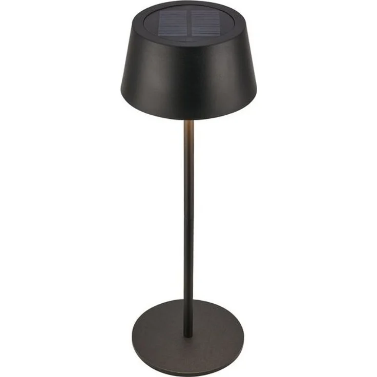 BRILONER - LED Tischlampe kabellos IP44 mit Touch, CCT, dimmbar, Solar, Nachttischlampe, Leselampe, LED Lampe, Campinglampe, Tischleuchte, Akku Lampe, Outdoor, 11,5x32 cm, Schwarz – Bild 1