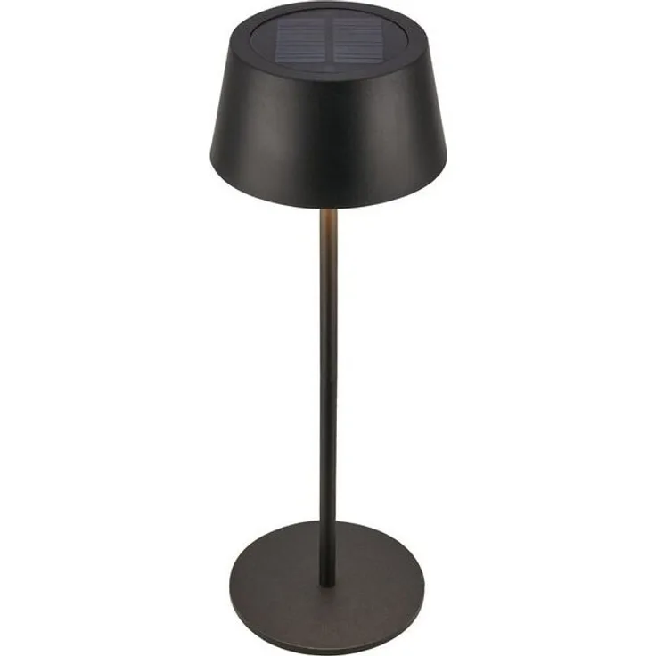 BRILONER - LED Tischlampe kabellos IP44 mit Touch, CCT, dimmbar, Solar, Nachttischlampe, Leselampe, LED Lampe, Campinglampe, Tischleuchte, Akku Lampe, Outdoor, 11,5x32 cm, Schwarz