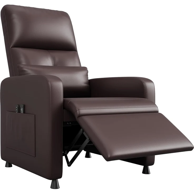 IDEALHOUSE Relaxsessel Fernsehsessel Elektrisch, Massagesessel mit Wärmefunktion, PU-Leder Einzelsessel, 2 Seitentaschen & USB-Anschluss, TV Sessel für Wohnzimmer Komfort Einzelsessel