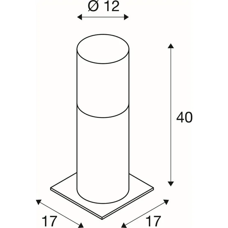 SLV No. 1000665 LISENNE POLE 40 E27 grau IP54