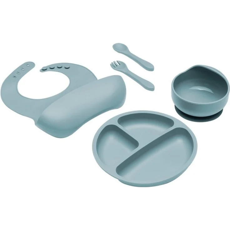 Fillikid Kindergeschirr-Set Silikonset (4-tlg), 1 Personen, Silikon, inkluisve Lätzchen – Bild 4