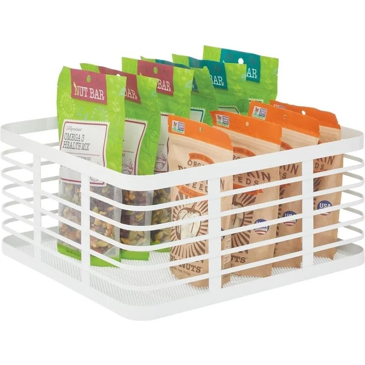 mDesign Allzweckkorb Aufbewahrung Drahtkorb Gitterbox 6er Set Metall Weiß – Bild 7