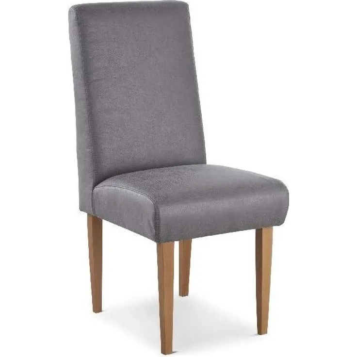 CAVADORE Esszimmerstuhl Kira, Polsterstuhl für Küche, Esszimmer oder Wohnküche in Büffellederoptik, Passend zur Küchengarnitur Kira, 48 x 103 x 62, Mikrofaser: hellgrau