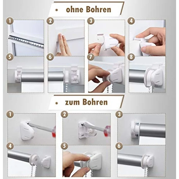 Verdunklungsrollo Klemmfix Rollo ohne Bohren Dunkelgrau B90 x H170cm-Stoffbreite 85cm Fenster Verdunkelung Jalousie Jalousien Sonnenschutz Fenster innen ohne Bohren – Bild 6