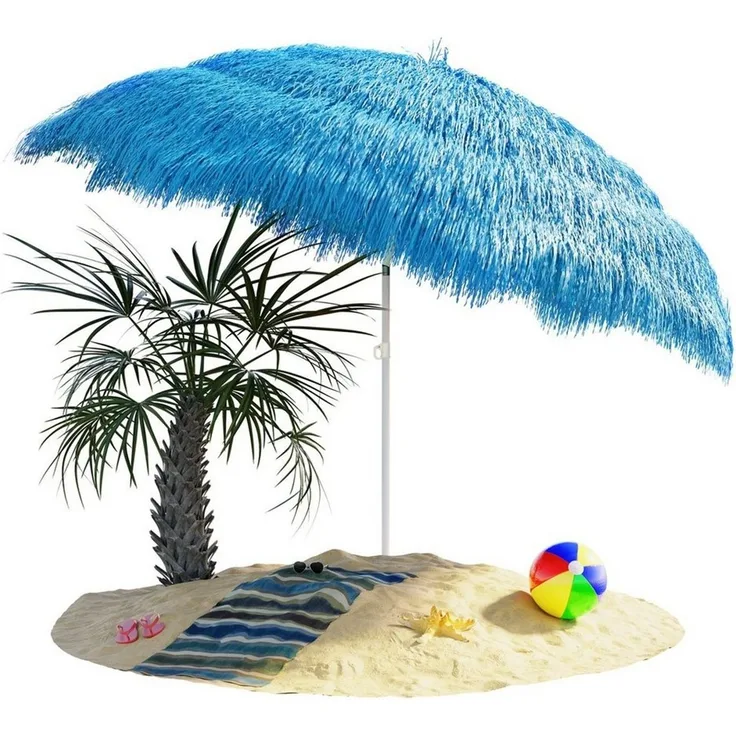 Kingsleeve 'Hawaii' Sonnenschirm, neigbar, UV Schutz 30+, Metall / Polyester blau, Ø 160