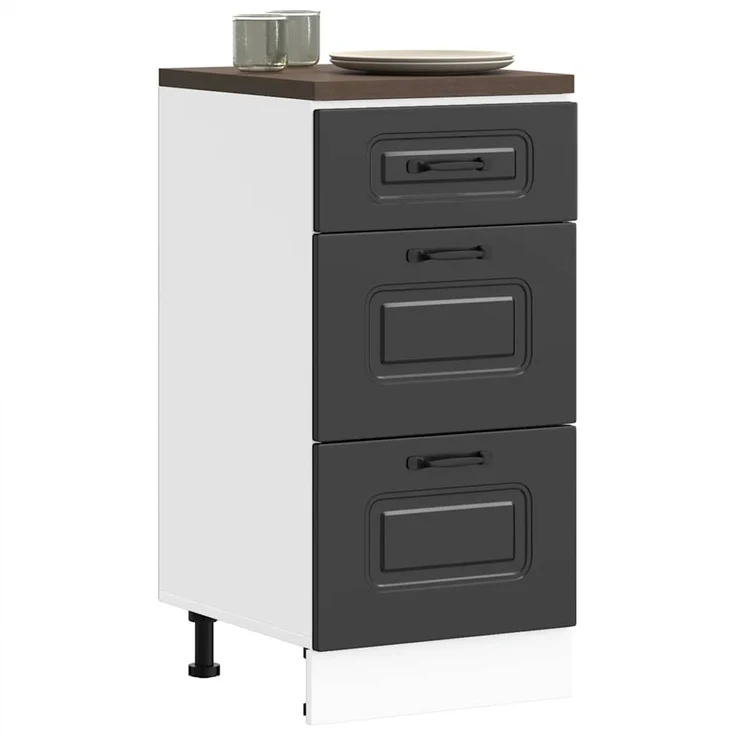 vidaXL Küchenunterschrank „Kalmar“ Schwarz Holzwerkstoff 854241 – Bild 1