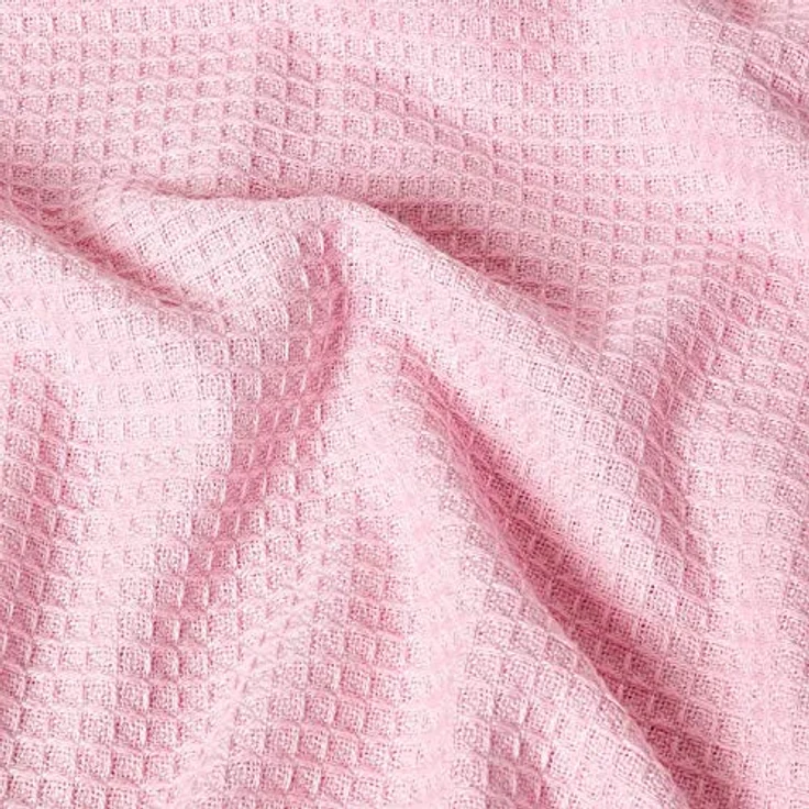 Homescapes Plaid 100% Bio-Baumwolle Waffeldecke rosa, 230 x 230 cm mit Waffelstruktur – Bild 4
