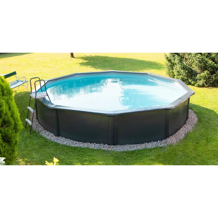 Steinbach Stahlwandpool Set Nuovo de Luxe II Ø 360 x 120 cm - grau – Bild 1