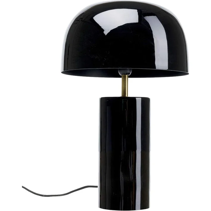 Kare Design Tischlampe Loungy, Schwarz, Tischleuchte, Nachttischlampe, Schreibtischlampe, Dekoleuchte, Pilzform, kein Leuchtmittel inkl, 38 x 25 x 25 cm (H/B/T)