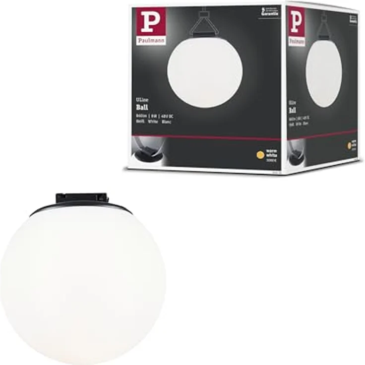 Paulmann LED Pendelleuchte Ball Uline 8W, schwarz, warmweißes Licht, Ø 15 cm, hohe Farbwiedergabe CRI>90 – Bild 1