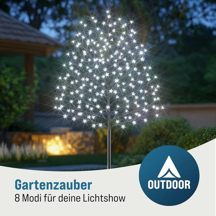 Monzana® Kirschblütenbaum 2er Set 220 cm 220 LED Kaltweiß Außen Innen Künstlich Groß Deko Weihnachten Weihnachtsdeko Kirschbaum Leuchtbaum Lichterbaum – Bild 8