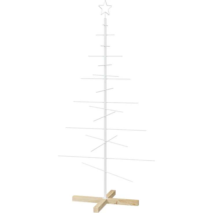 vidaXL Metall Weihnachtsbaum KUOPIO 150 cm Stahl Weiß 42053875 – Bild 2