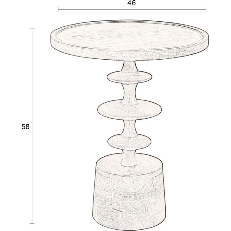 DutchBone Beistelltisch Cath aus massivem Mangoholz mit Walnuss-Finish, rund Braun 46x46x58 cm – Bild 8