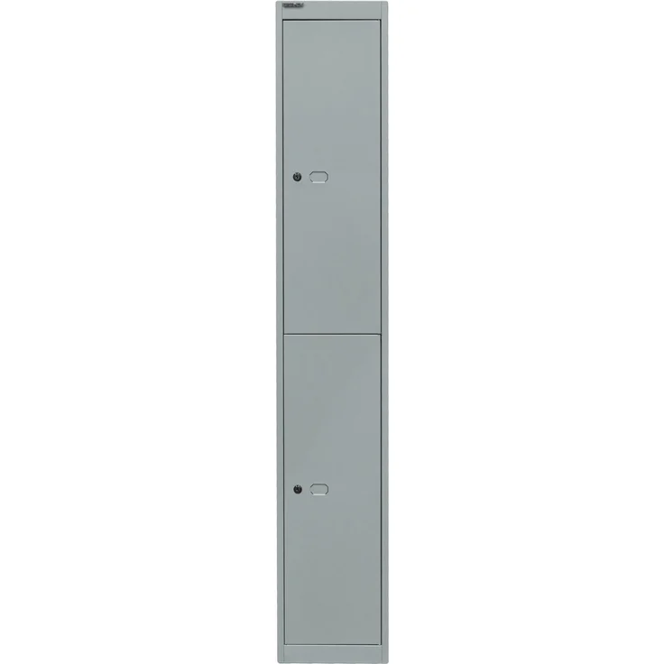 Bisley Garderobenschrank Office, 1 Abteil, 2 Fächer, T 305 mm, Farbe silber – Bild 1