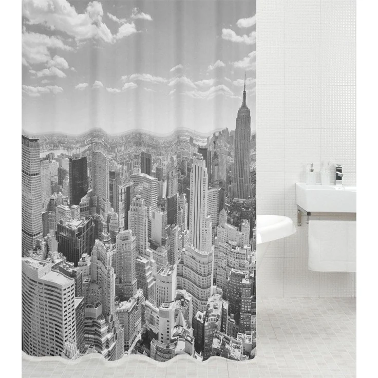 Sanilo Duschvorhang Skyline New York 180x200 cm, 100% wasserdicht, Anti-Schimmel-Effekt, hochwertige Qualität – Bild 5