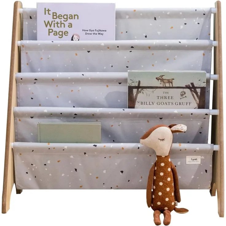 3 Sprouts - Bücherregal Terrazzo Light Gray, recycled