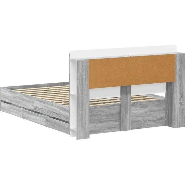 vidaXL Bettgestell mit Stauraum und Kopfteil Sonoma-Grau 150 x 200 cm 3434054 – Bild 6