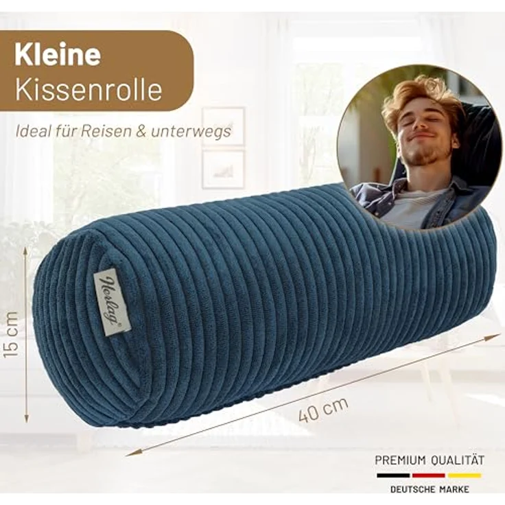 Herlag Nackenrolle Kissenrolle ELLA, 65x20cm oder 40x15cm, 4 Farben, Wohnzimmer, Schlafzimmer – Bild 6